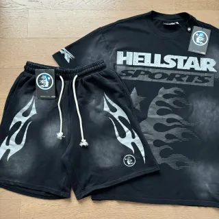 Hellstar Sports Flame Motif Black Tracksuit