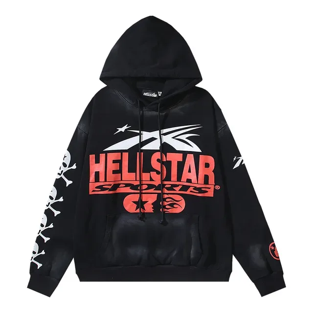 Hellstar Sports Graphic Acid-Wash Oversized Hoodie 4