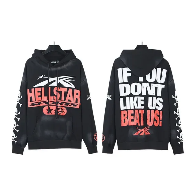 Hellstar Sports Graphic Acid-Wash Oversized Hoodie 8