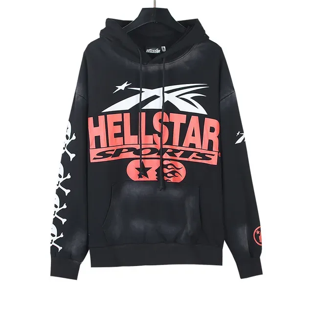 Hellstar Sports Graphic Acid-Wash Oversized Hoodie 9