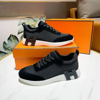 Hermès H Cut কালো মেশ সুয়েড লাইফস্টাইল স্নিকার