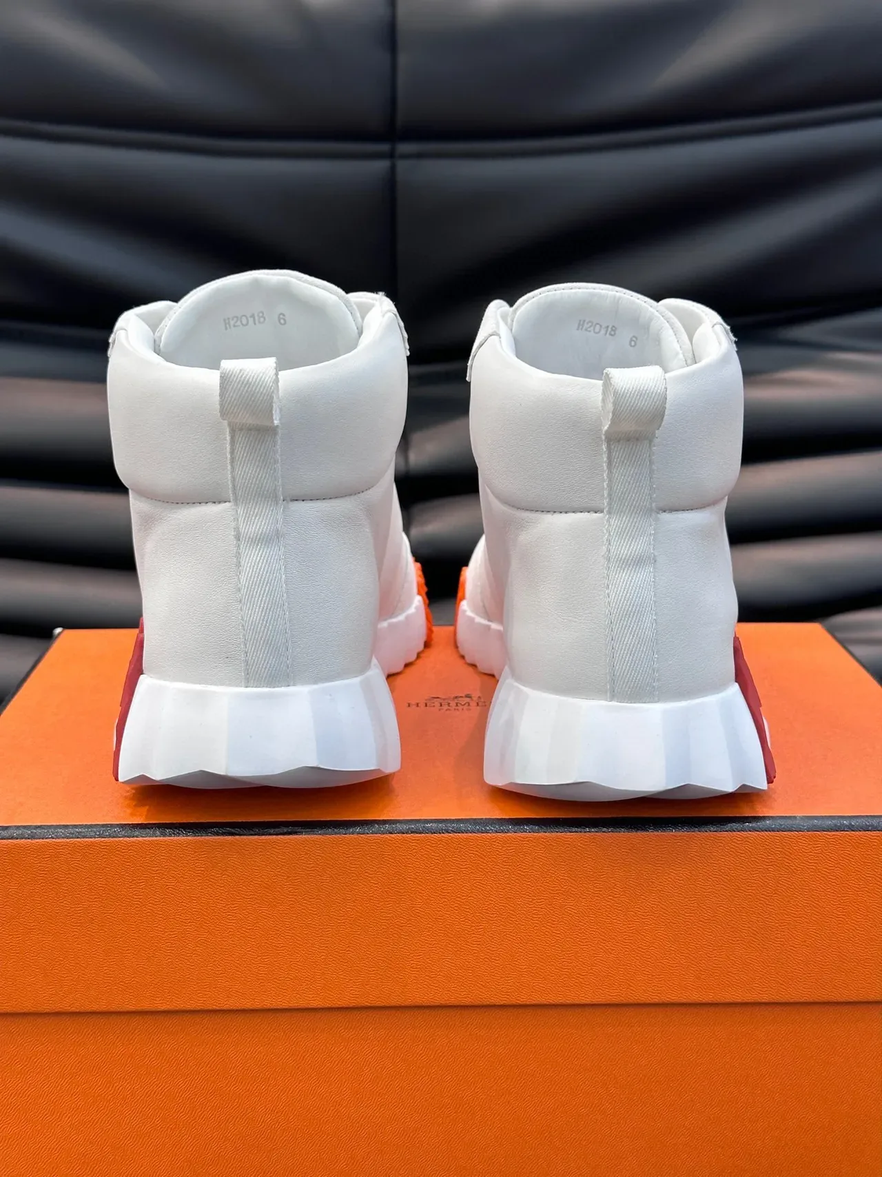 Hermès H Cut White and Red Lifestyle Sneakers 5