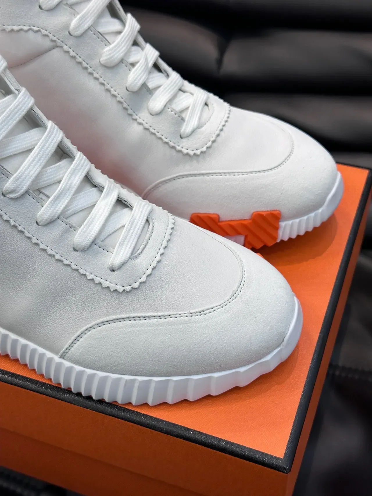 Hermès H Cut White and Red Lifestyle Sneakers 7