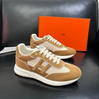 Hermès H-Racer Tan and Beige 生活方式运动鞋
