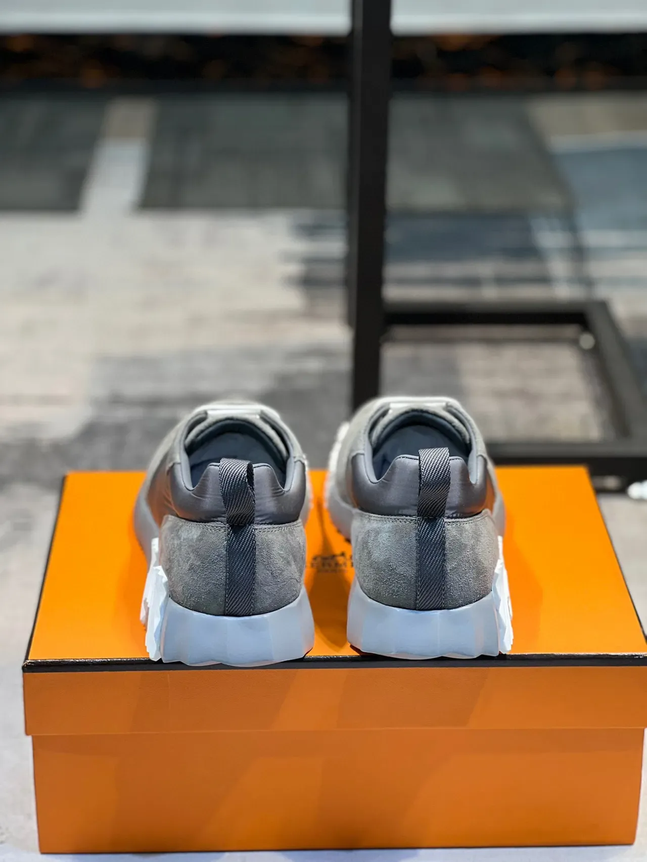 Hermès H-Ride Gray Suede and Nylon Lifestyle Sneakers 2