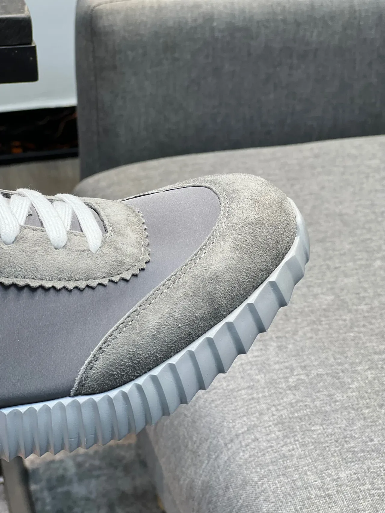Hermès H-Ride Gray Suede and Nylon Lifestyle Sneakers 3