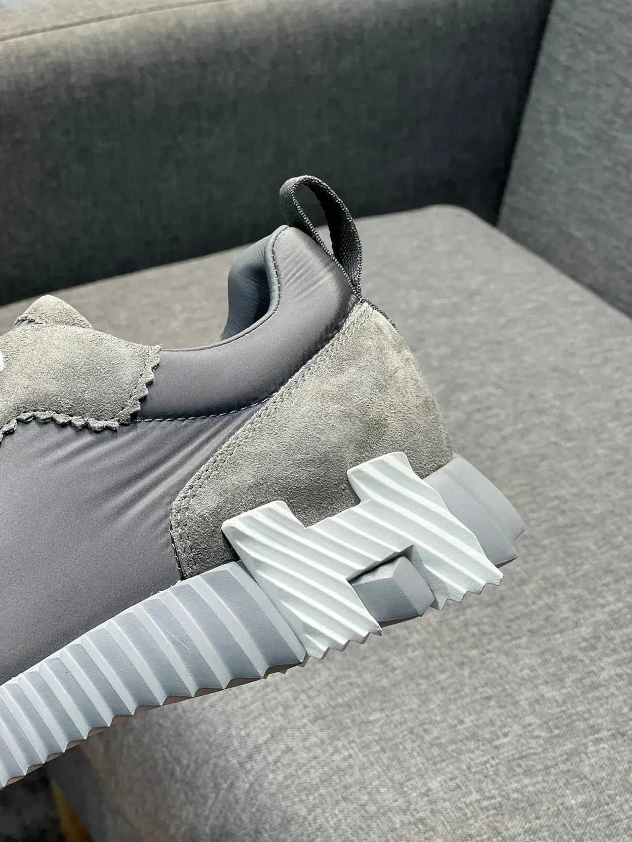 Hermès H-Ride Gray Suede and Nylon Lifestyle Sneakers 8