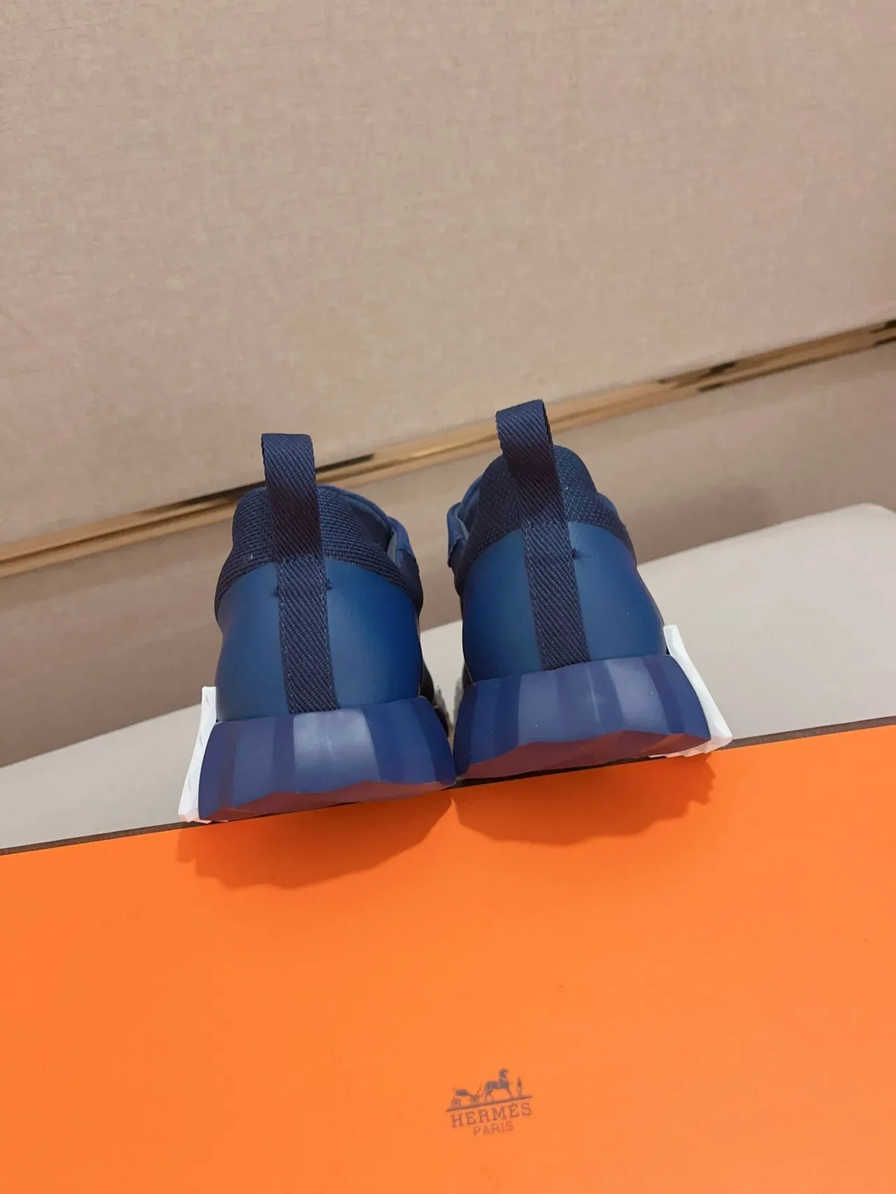 Hermès H-Ride Navy Blue Mesh-Suede Lifestyle Sneaker 3