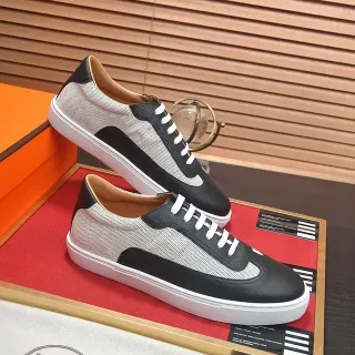 Hermès মেশ এবং চামড়া লো-টপ লাইফস্টাইল স্নিকার