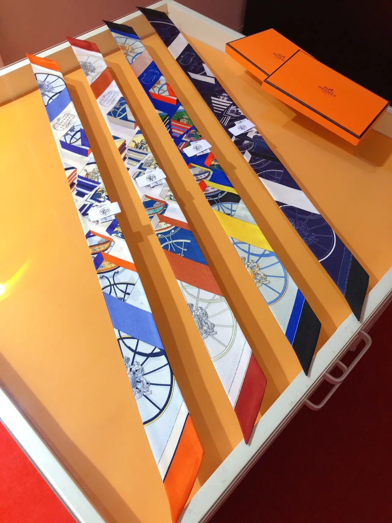 Hermès Navy White Blue Printed Text Silk Scarf 3