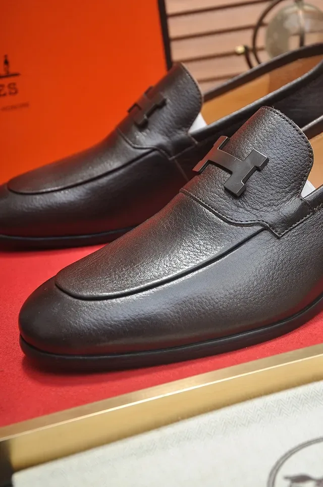 Hermès Oran Loafer Cuir Pebbled Marron Foncé 2