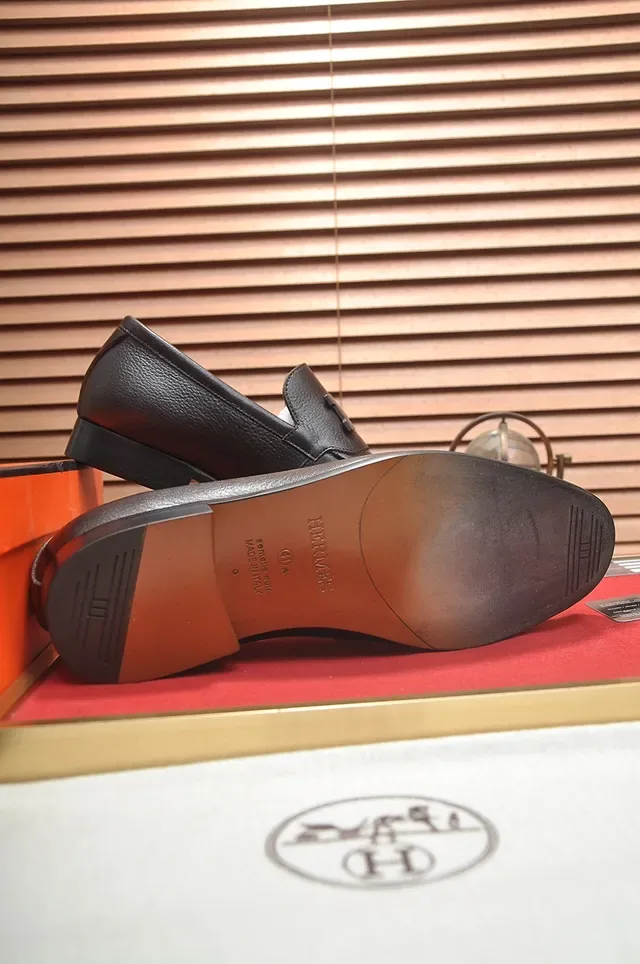 Hermès Oran Loafer Cuir Pebbled Marron Foncé 3