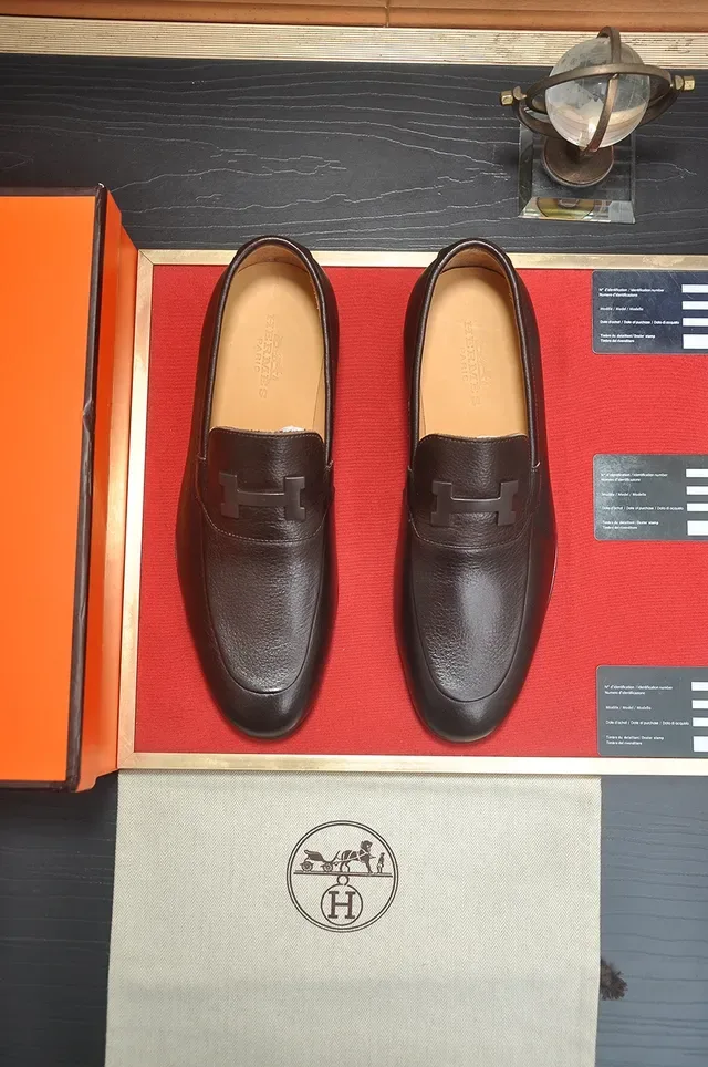Hermès Oran Loafer Cuir Pebbled Marron Foncé 5