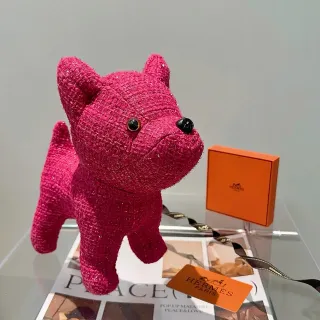 Hermès Pink Black Tweed-Textured Glitter-Infused Handbag
