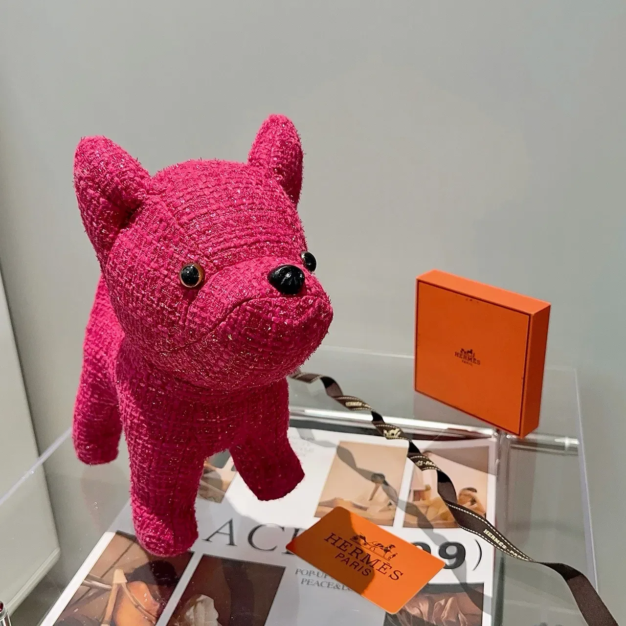 حقيبة Hermès وردي أسود منسوجة بنمط التوتي مضاف إليها لمعان 2
