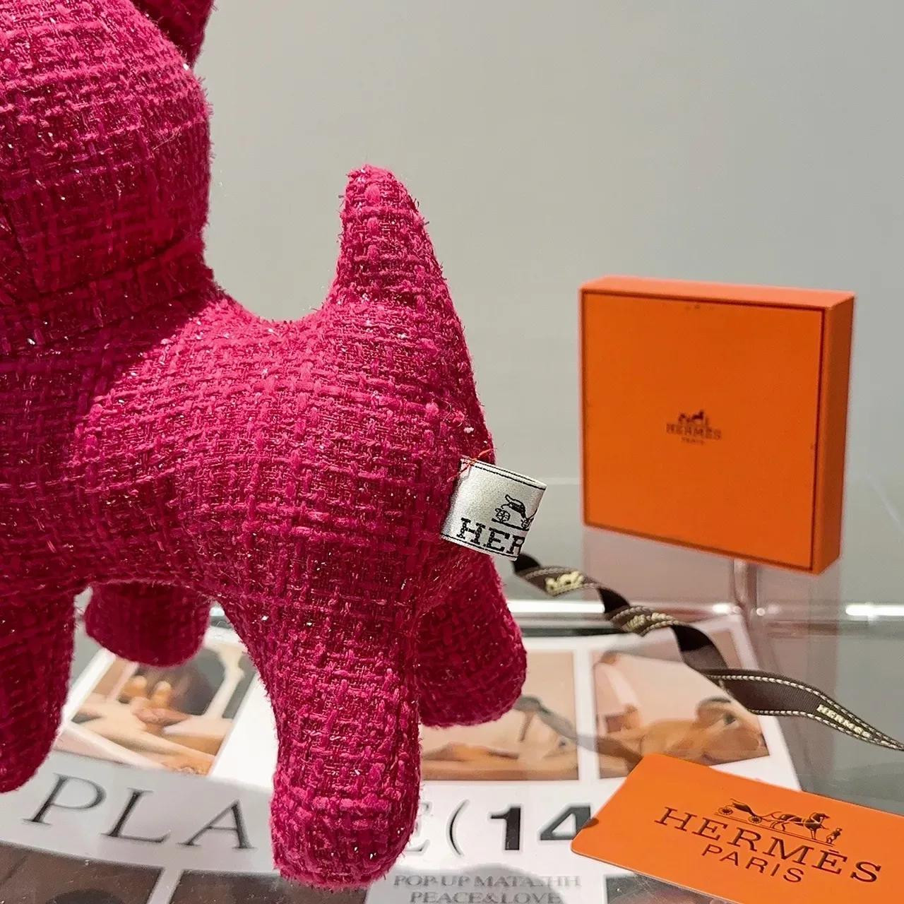 حقيبة Hermès وردي أسود منسوجة بنمط التوتي مضاف إليها لمعان 6