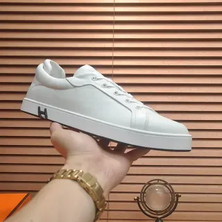 Hermès 白黑 极简 皮革 生活方式 运动鞋