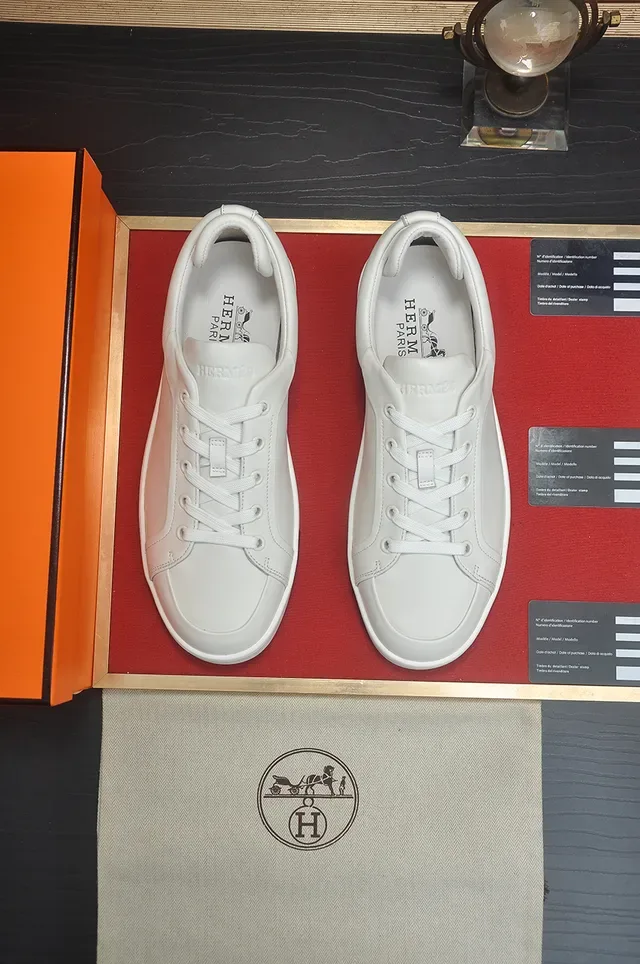 Hermès 白黑 极简 皮革 生活方式 运动鞋 5