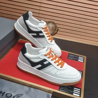 Hogan White Black Low-Top Layered Midsole Lifestyle Sneakers
