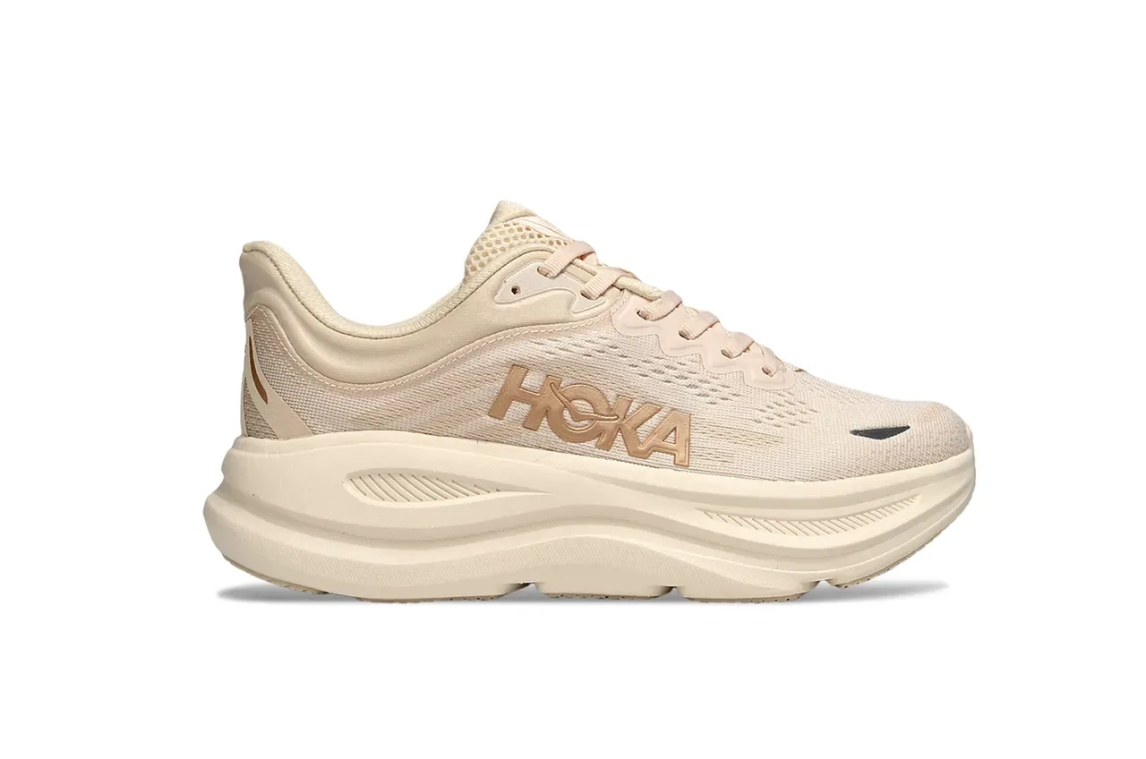Hoka 米白金 工程针织鞋面 雕塑白色中底 跑鞋 2