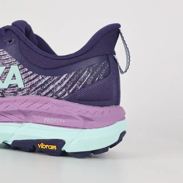 Hoka Clifton Purple Pink Knit Upper Rocker Sole Running Shoes 4