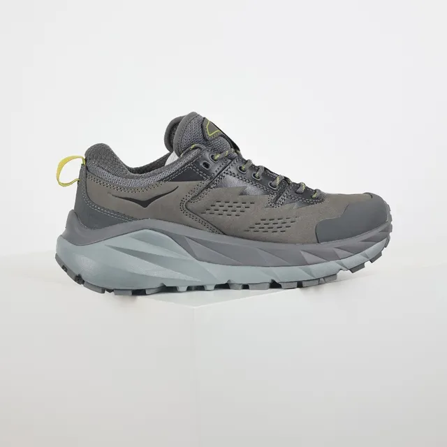 Hoka ग्रे पीला लो-टॉप ट्रेल सिल्हूट सुड और मेश अपर रनिंग जूते 7