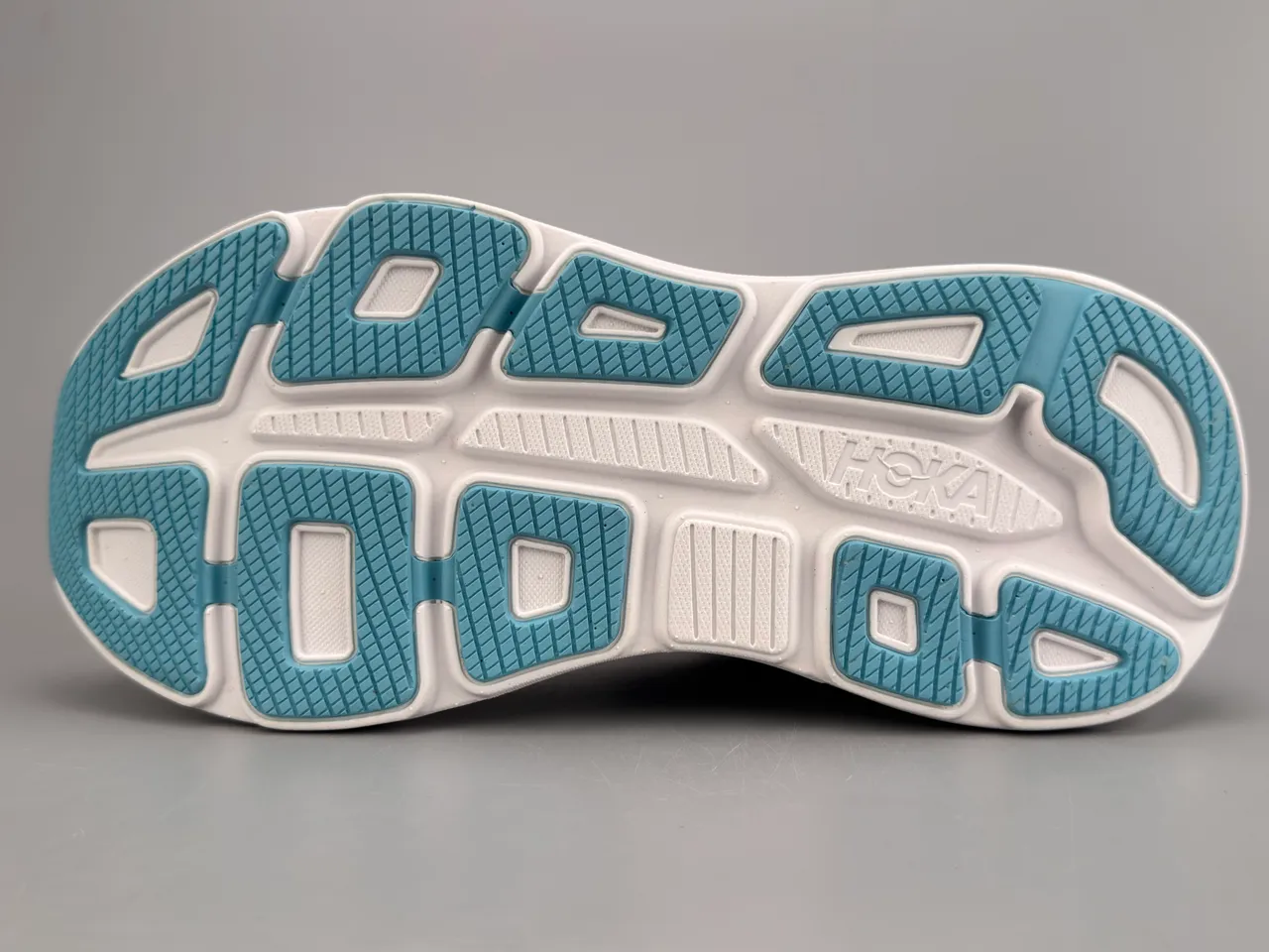 Hoka White Blue Engineered Mesh Upper Thick Cushioned Midsole Running Shoes 8