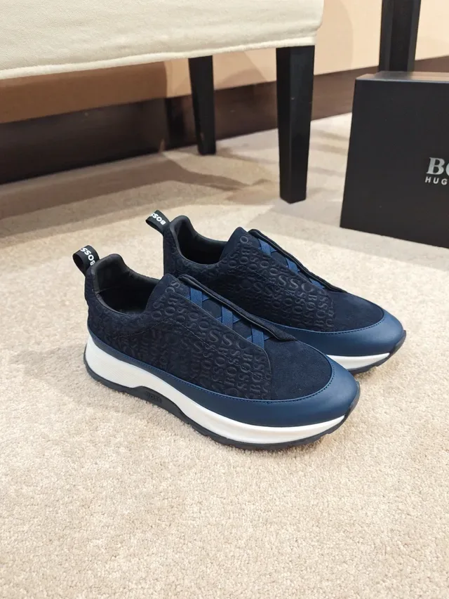 Hugo Boss Monogram 一脚蹬 海军蓝 生活款运动鞋 4