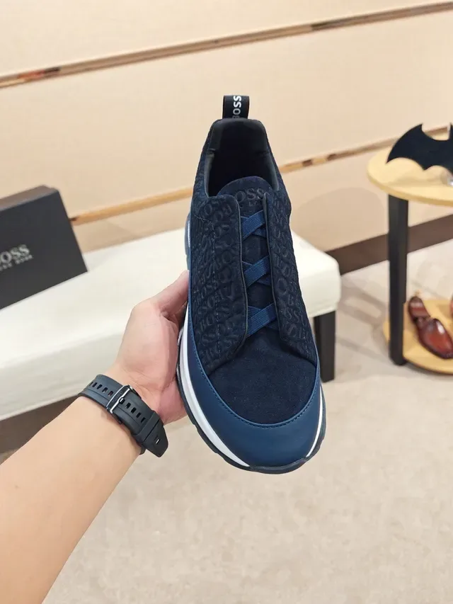 Hugo Boss Monogram 一脚蹬 海军蓝 生活款运动鞋 5