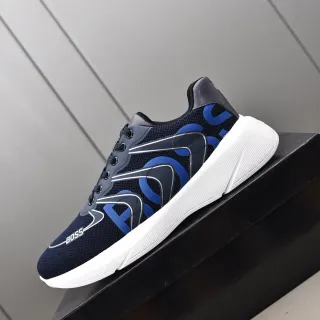Hugo Boss Navy and Blue Graphic Logo Lifestyle Sneakers