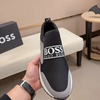 Hugo Boss Speed 黑灰 松紧带 套脚 生活方式运动鞋