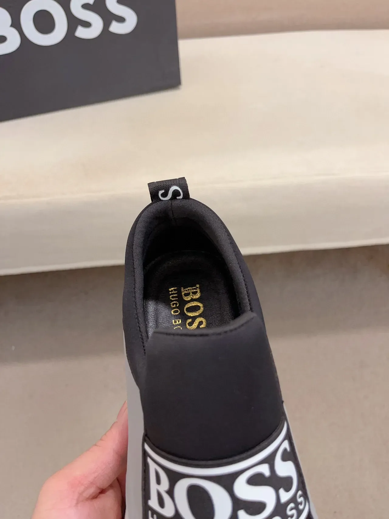 Hugo Boss Speed 黑灰 松紧带 套脚 生活方式运动鞋 6