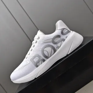 Hugo Boss সাদা ধূসর জালি উপর স্কাল্পটেড রিজড মিডসোল স্নিকার্স