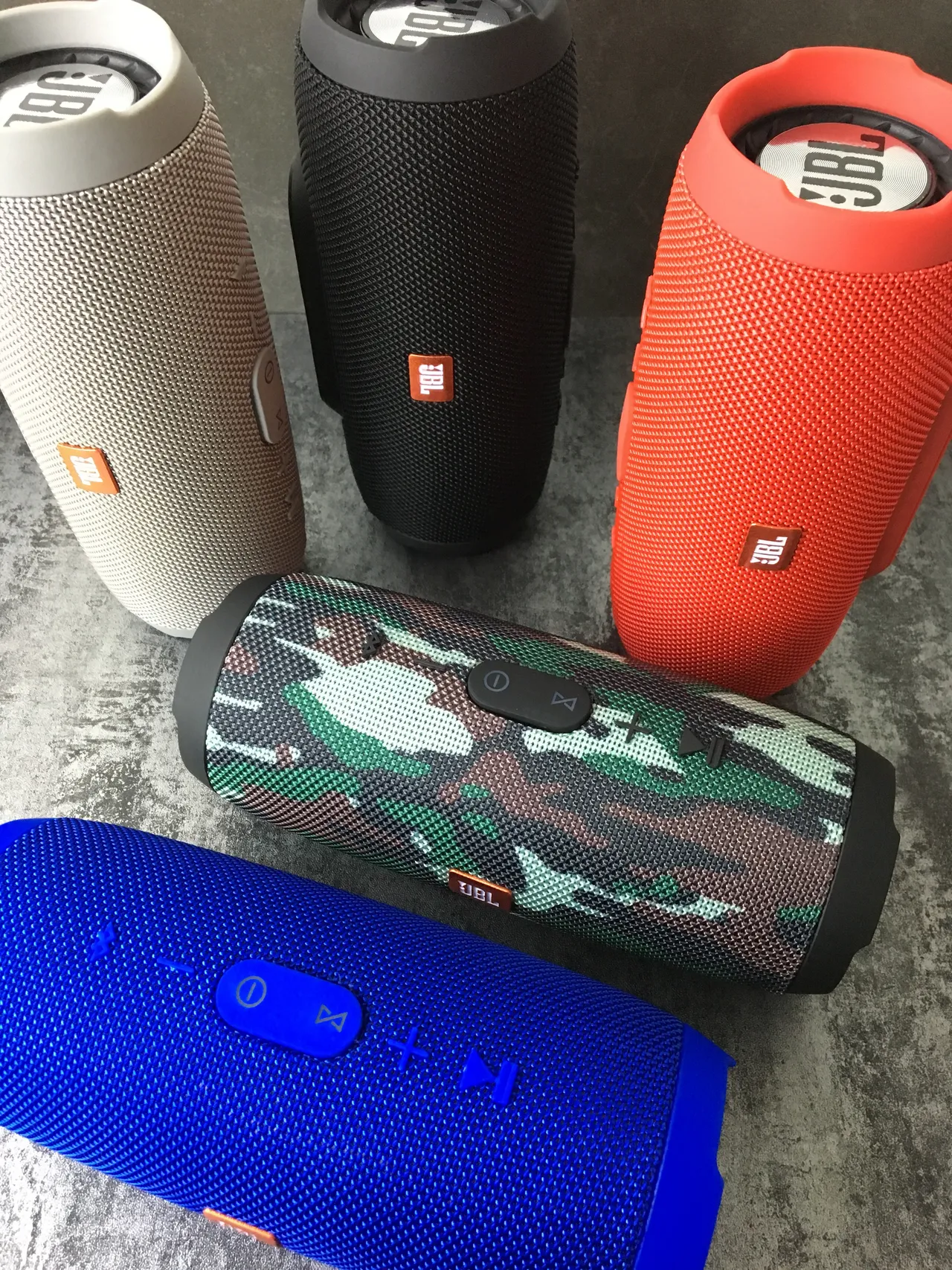 JBL Charge Preto Cinza Cilíndrico Tecido Tricotado Grelha Altifalante Portátil 3