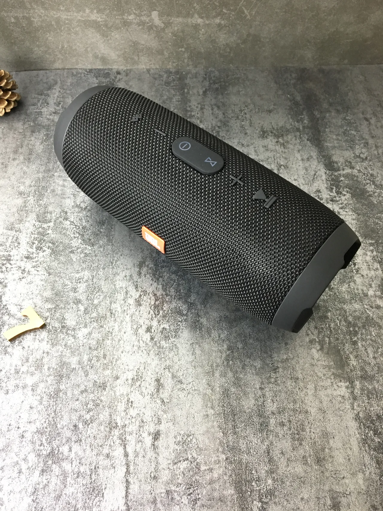 JBL Charge Preto Cinza Cilíndrico Tecido Tricotado Grelha Altifalante Portátil 9
