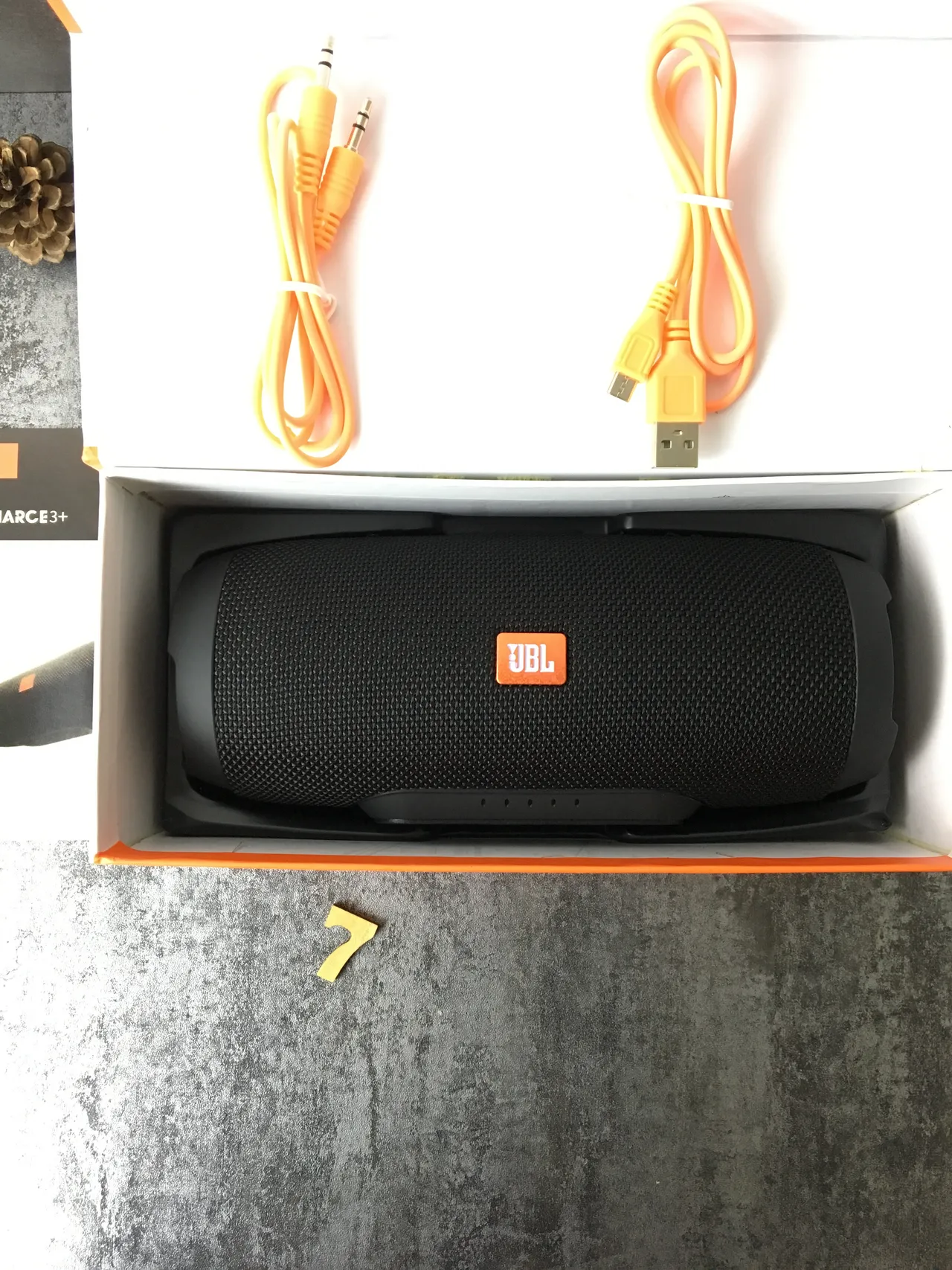 JBL Charge Preto Cinza Cilíndrico Tecido Tricotado Grelha Altifalante Portátil 10