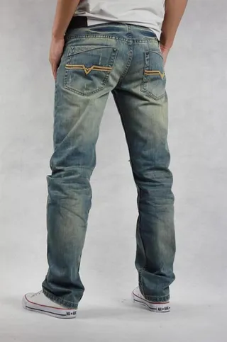 Levi's Distressed Straight-Leg Mid-Rise Blue Jeans 5