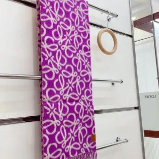 Loewe Anagram Jacquard Cachecol Cachemira Roxa