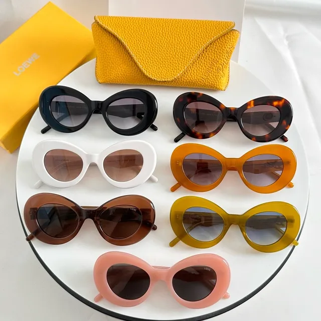 Loewe Oval Acetate Amber Gradient Sunglasses 3