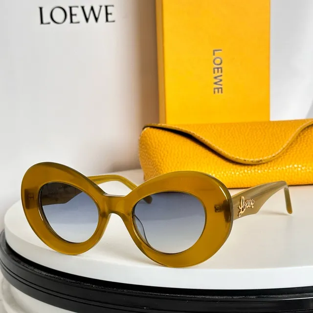 Loewe Oval Acetate Amber Gradient Sunglasses 9