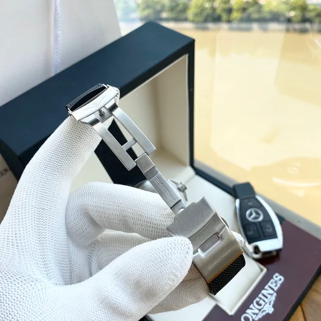 Longines Hydroconquest bisel de cerâmica azul relógio mecânico 2