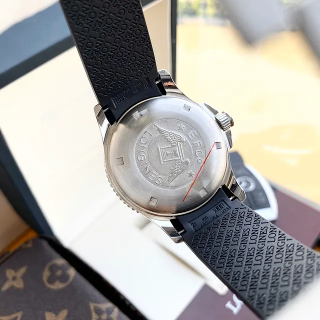 Longines Hydroconquest bisel de cerâmica azul relógio mecânico 3