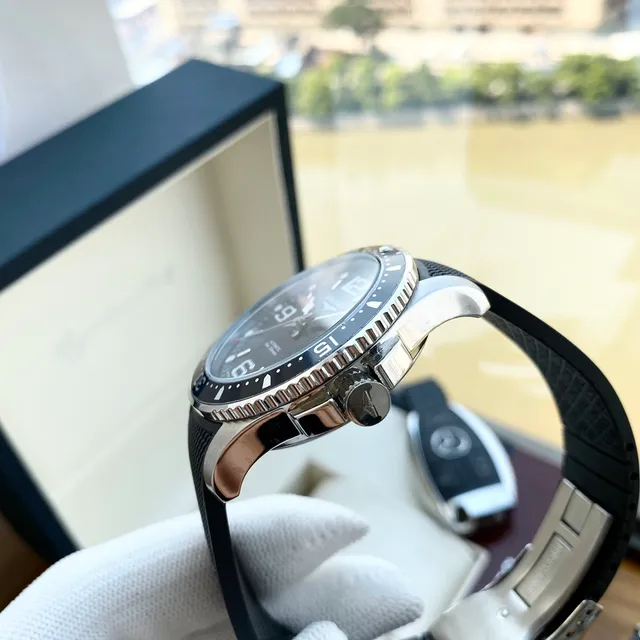 Longines Hydroconquest bisel de cerâmica azul relógio mecânico 4