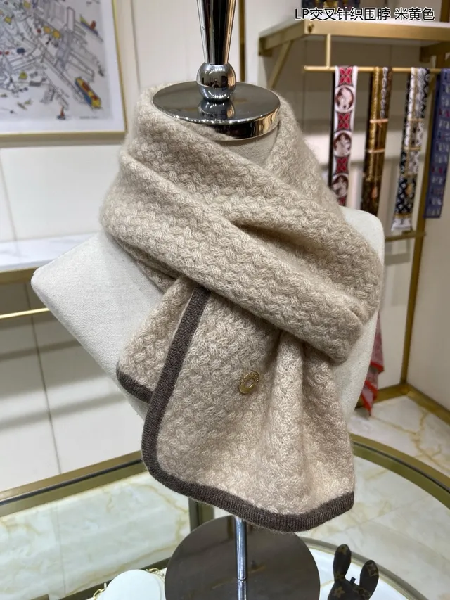 Loro Piana Beige Brown Cross-Knit Construction Ribbed Contrast Trim Cashmere Scarf 9