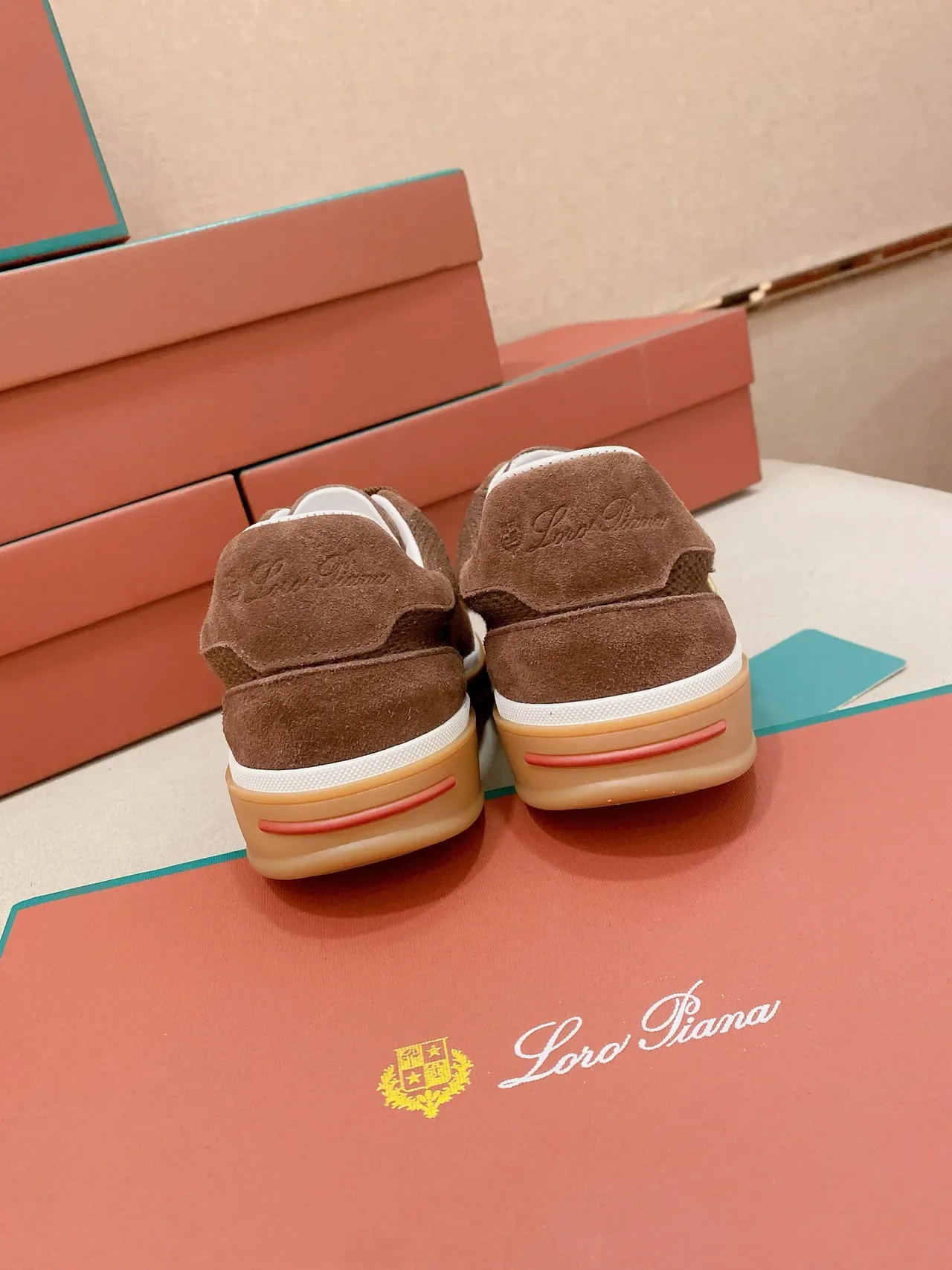 Loro Piana Brown Suede and Mesh Lifestyle Sneakers 3