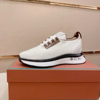 Loro Piana Flow Runner 白棕色针织鞋面 皮革装饰系带 生活方式运动鞋