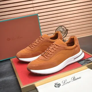 Loro Piana 棕色麂皮和皮革生活方式运动鞋