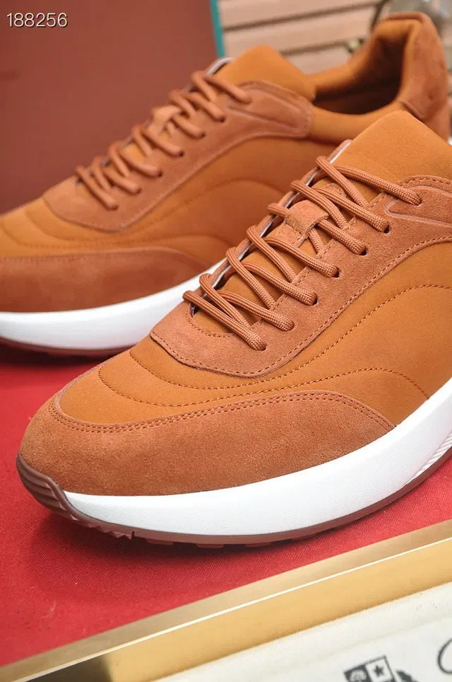 Loro Piana Tênis Lifestyle de Suede e Couro Tan 4
