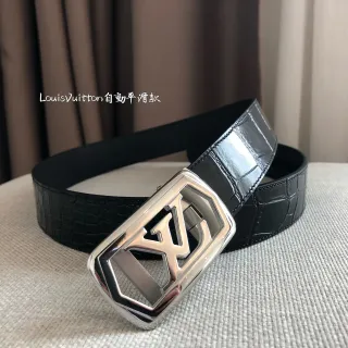 Louis Vuitton স্বয়ংক্রিয় স্লাইড বাকেল ক্রোকোডাইল লেদার বেল্ট
