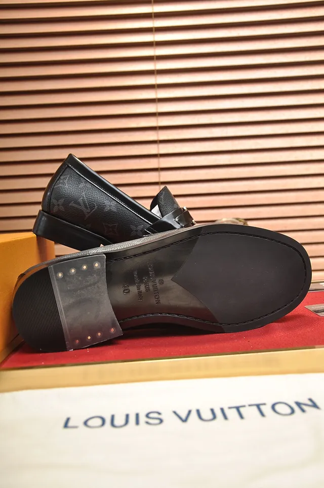 Louis Vuitton Bit Strap Loafer Black Gold Monogram Canvas Loafer 3